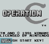 Image de l'ecran titre du jeu Operation C sur Nintendo Game Boy
