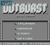 Image de l'ecran titre du jeu Outburst sur Nintendo Game Boy