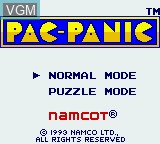 Image de l'ecran titre du jeu Pac-Panic sur Nintendo Game Boy