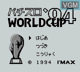 Image de l'ecran titre du jeu Pachi-Slot World Cup '94 sur Nintendo Game Boy