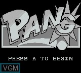 Image de l'ecran titre du jeu Pang sur Nintendo Game Boy