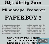Image de l'ecran titre du jeu Paperboy 2 sur Nintendo Game Boy