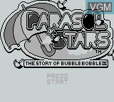 Image de l'ecran titre du jeu Parasol Stars - Rainbow Islands II sur Nintendo Game Boy