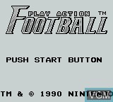 Image de l'ecran titre du jeu Play Action Football sur Nintendo Game Boy