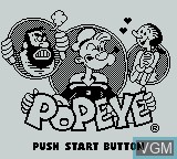 Image de l'ecran titre du jeu Popeye sur Nintendo Game Boy