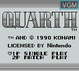 Image de l'ecran titre du jeu Quarth sur Nintendo Game Boy