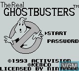 Image de l'ecran titre du jeu Real Ghostbusters, The sur Nintendo Game Boy