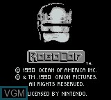 Image de l'ecran titre du jeu RoboCop sur Nintendo Game Boy