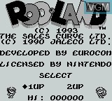 Image de l'ecran titre du jeu RodLand sur Nintendo Game Boy