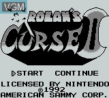 Image de l'ecran titre du jeu Rolan's Curse 2 sur Nintendo Game Boy