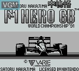 Image de l'ecran titre du jeu Nakajima Satoru Kanshuu F-1 Hero GB - World Championship '91 sur Nintendo Game Boy