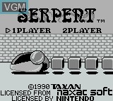 Image de l'ecran titre du jeu Serpent sur Nintendo Game Boy