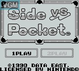 Image de l'ecran titre du jeu Side Pocket sur Nintendo Game Boy