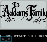 Image de l'ecran titre du jeu Addams Family, The sur Nintendo Game Boy