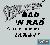 Image de l'ecran titre du jeu Skate or Die - Bad 'N Rad sur Nintendo Game Boy