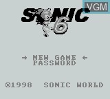 Image de l'ecran titre du jeu Sonic 6 sur Nintendo Game Boy