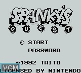 Image de l'ecran titre du jeu Spanky's Quest sur Nintendo Game Boy