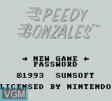 Image de l'ecran titre du jeu Soreyuke! Speedy Gonzales sur Nintendo Game Boy