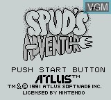 Image de l'ecran titre du jeu Spud's Adventure sur Nintendo Game Boy