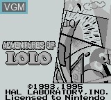 Image de l'ecran titre du jeu Adventures of Lolo sur Nintendo Game Boy