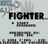Image de l'ecran titre du jeu Sumo Fighter sur Nintendo Game Boy
