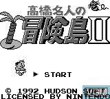 Image de l'ecran titre du jeu Takahashi Meijin no Bouken Jima II sur Nintendo Game Boy