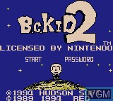 Image de l'ecran titre du jeu B.C. Kid 2 sur Nintendo Game Boy