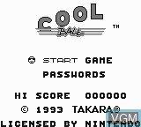 Image de l'ecran titre du jeu Cool Ball sur Nintendo Game Boy
