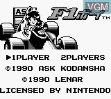 Image de l'ecran titre du jeu F1 Boy sur Nintendo Game Boy