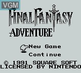 Image de l'ecran titre du jeu Final Fantasy Adventure sur Nintendo Game Boy