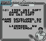 Image de l'ecran titre du jeu Jimmy Connors Tennis sur Nintendo Game Boy