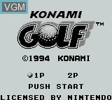 Image de l'ecran titre du jeu Konami Golf sur Nintendo Game Boy