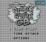 Image de l'ecran titre du jeu Puzzle Bobble GB sur Nintendo Game Boy