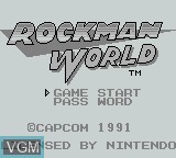 Image de l'ecran titre du jeu RockMan World sur Nintendo Game Boy