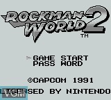 Image de l'ecran titre du jeu RockMan World 2 sur Nintendo Game Boy