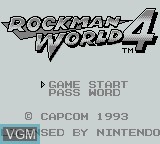 Image de l'ecran titre du jeu RockMan World 4 sur Nintendo Game Boy