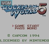 Image de l'ecran titre du jeu RockMan World 5 sur Nintendo Game Boy