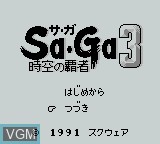 Image de l'ecran titre du jeu SaGa 3 - Jikuu no Hasha sur Nintendo Game Boy