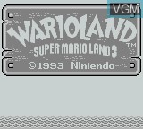Image de l'ecran titre du jeu Super Mario Land 3 - Wario Land sur Nintendo Game Boy