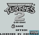Image de l'ecran titre du jeu Teenage Mutant Ninja Turtles 2 sur Nintendo Game Boy