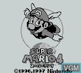 Image de l'ecran titre du jeu Super Mario 4 sur Nintendo Game Boy
