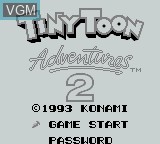 Image de l'ecran titre du jeu Tiny Toon Adventures 2 - Buster Bunny no Kattobi Daibouken sur Nintendo Game Boy