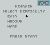 Image de l'ecran titre du jeu Migrain sur Nintendo Game Boy