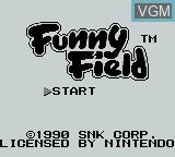 Image de l'ecran titre du jeu Funny Field sur Nintendo Game Boy