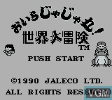 Image de l'ecran titre du jeu Oira Jajamaru! Sekai Daibouken sur Nintendo Game Boy