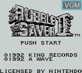 Image de l'ecran titre du jeu Rubble Saver II sur Nintendo Game Boy