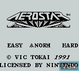 Image de l'ecran titre du jeu Aerostar sur Nintendo Game Boy
