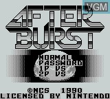 Image de l'ecran titre du jeu After Burst sur Nintendo Game Boy