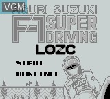 Image de l'ecran titre du jeu Suzuki Aguri no F-1 Super Driving sur Nintendo Game Boy