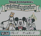 Image de l'ecran titre du jeu Tokyo Disneyland - Fantasy Tour sur Nintendo Game Boy